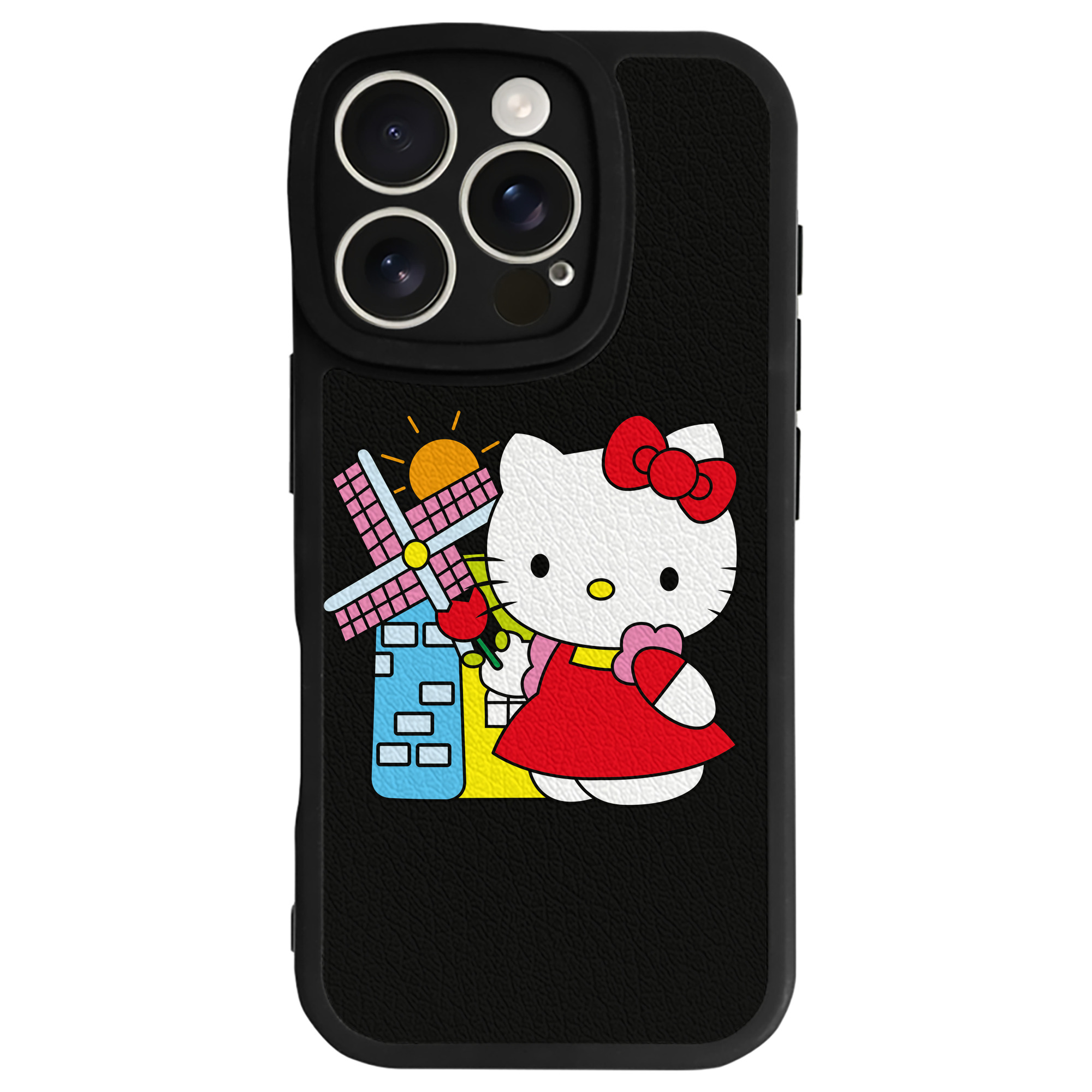 （画像用） Hello Kitty ハローキティ 【iPhone 16シリーズ対応】シリコンスマホケース（レザー調） 材質：シリコン